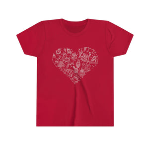 Camping Illustration Heart 100% Cotton Kids Tee - Melomys