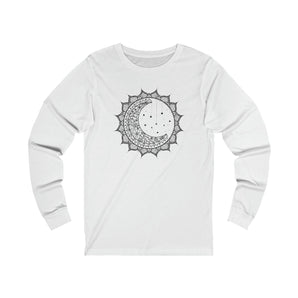 Sun and Moon Mandala 100% Cotton Unisex Jersey Long Sleeve T-Shirt - Melomys