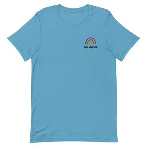 "Be Kind" Rainbow Embroidered Tee - Melomys