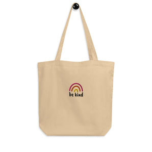 "Be Kind" Rainbow Embroidered Tote Bag - Melomys