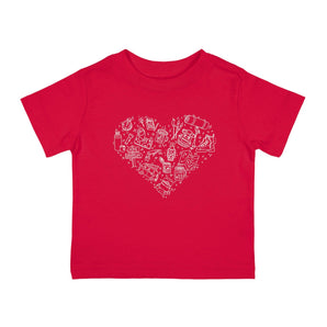 Camping Illustration Heart Infant 100% Cotton Jersey T-Shirt - Melomys