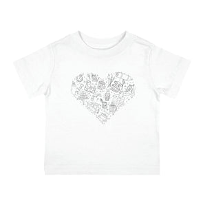 Camping Illustration Heart Infant 100% Cotton Jersey T-Shirt - Melomys