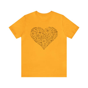 Floral Heart 100% Cotton Jersey Short Sleeve T-Shirt - Melomys