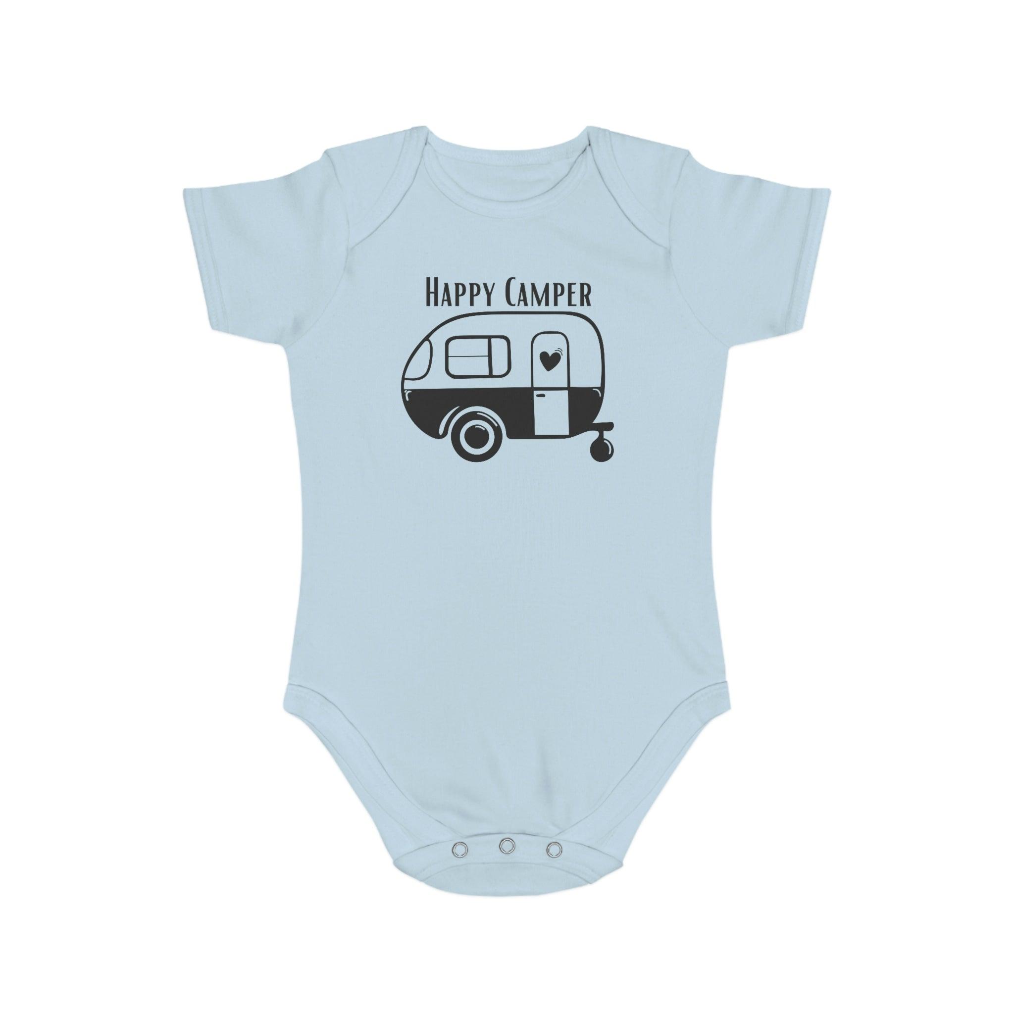 Happy Camper Van 100% Cotton Short Sleeve Baby Bodysuit - Melomys