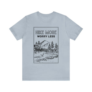 "Hike More Worry Less" Mountain Illustration 100% Cotton T-Shirt - Melomys
