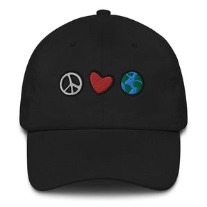 Peace Love Earth Embroidered Dad Hat - Melomys