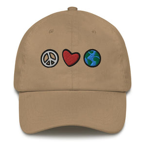 Peace Love Earth Embroidered Dad Hat - Melomys