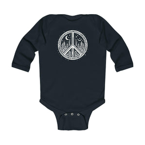 Peaceful Winter Night Sky Toddler Long Sleeve Onesie - Melomys