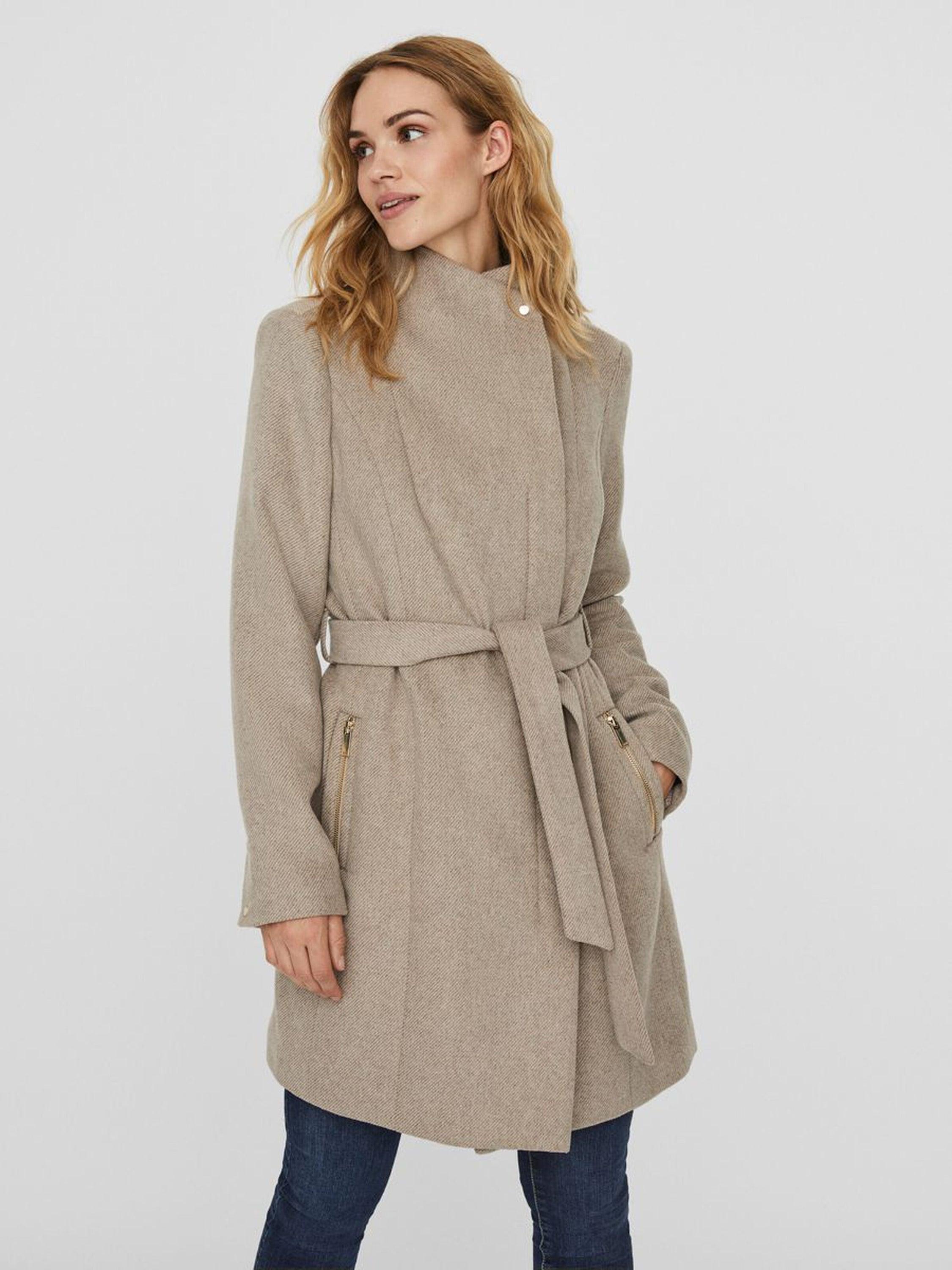 Recycled Wool Blend Belted Winter Coat - Melomys