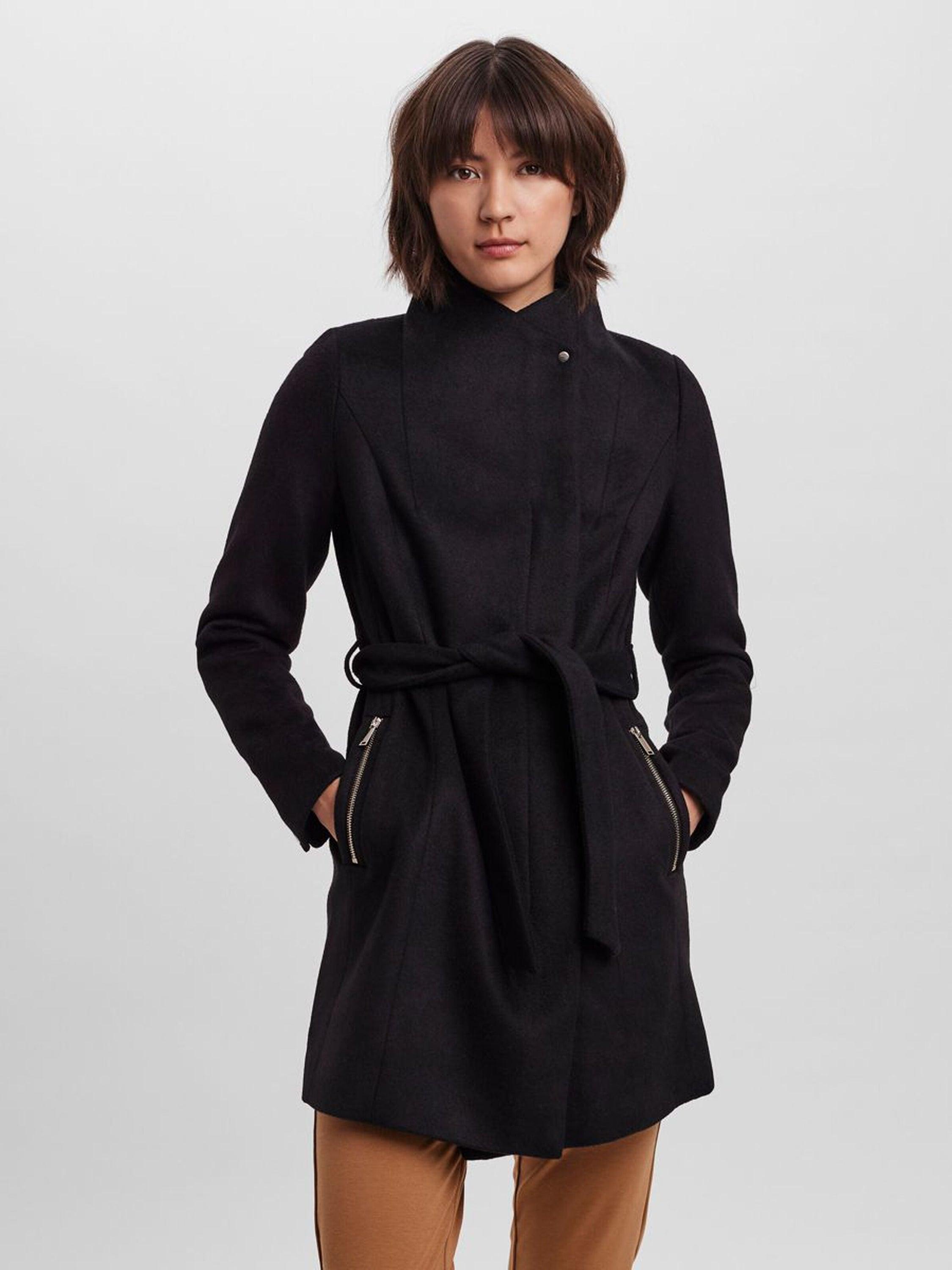 Recycled Wool Blend Belted Winter Coat - Melomys