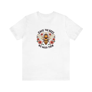 "Save the Bees - We Need Them" Floral T-Shirt - Melomys