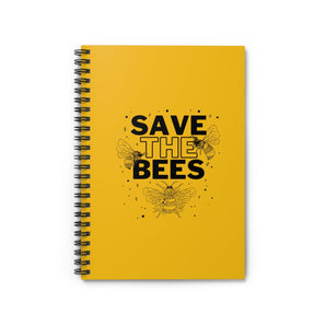 "Save The Bees" Yellow Spiral Notebook - Ruled Line - Melomys