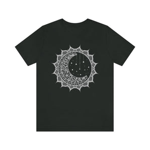 Sun And Moon Mandala 100% Cotton Jersey Short Sleeve T-Shirt - Melomys