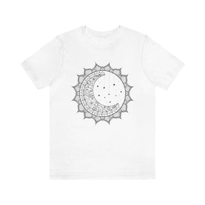 Sun And Moon Mandala 100% Cotton Jersey Short Sleeve T-Shirt - Melomys