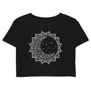 Sun And Moon Mandala 100% Organic Cotton Cropped T-Shirt - Melomys