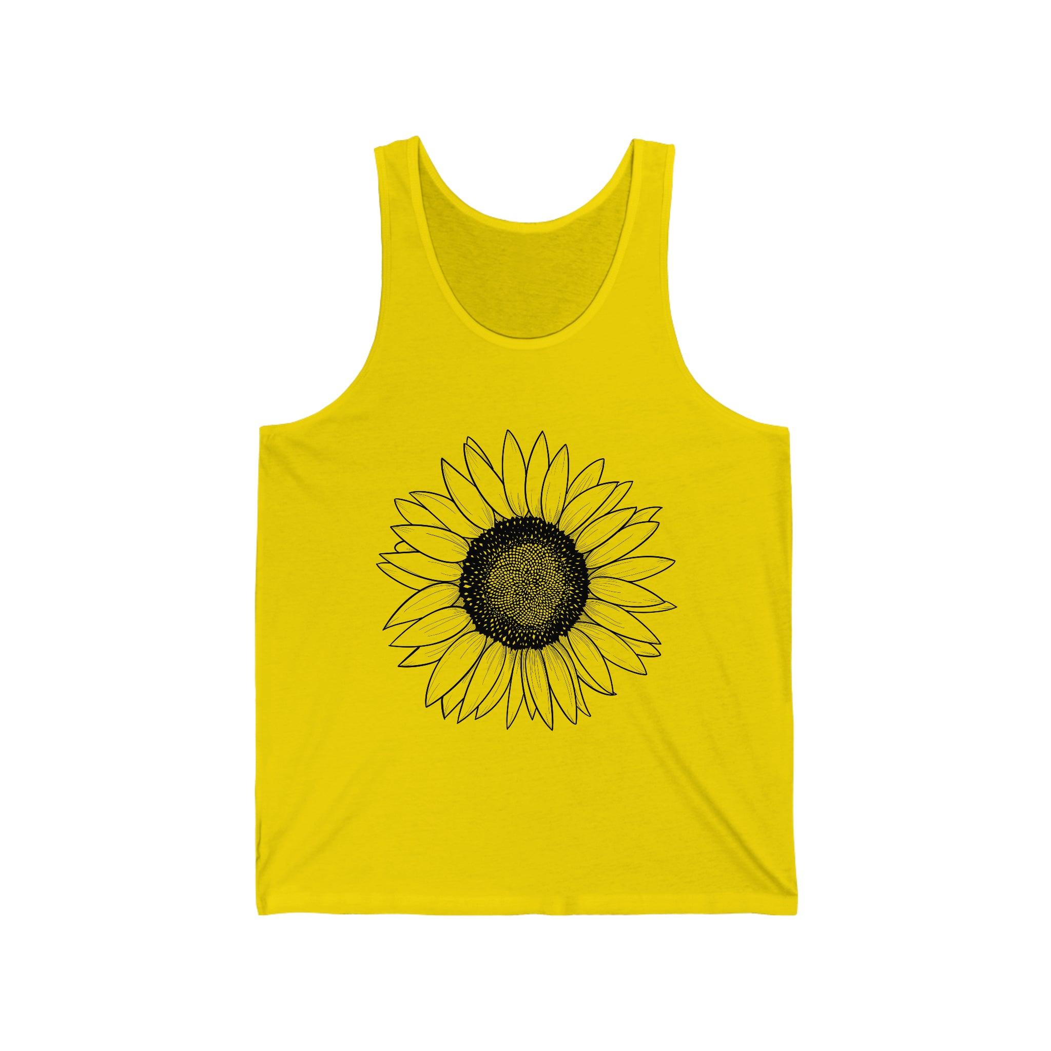 Sunflower Illustration 100% Cotton Unisex Jersey Tank - Melomys
