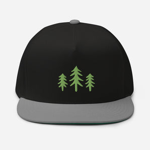 Trees Embroidered Flat Bill Cap - Melomys